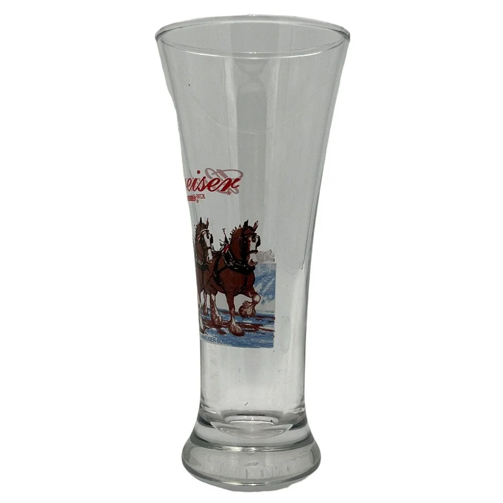 Budweiser Clydesdale 2000 Holiday Pilsner Glass Anheuser Busch Millennium